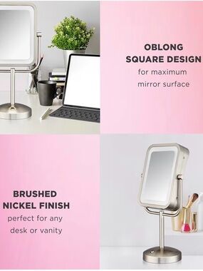 Brushed Nickel Oblong Vanity Mirror - Home Accents